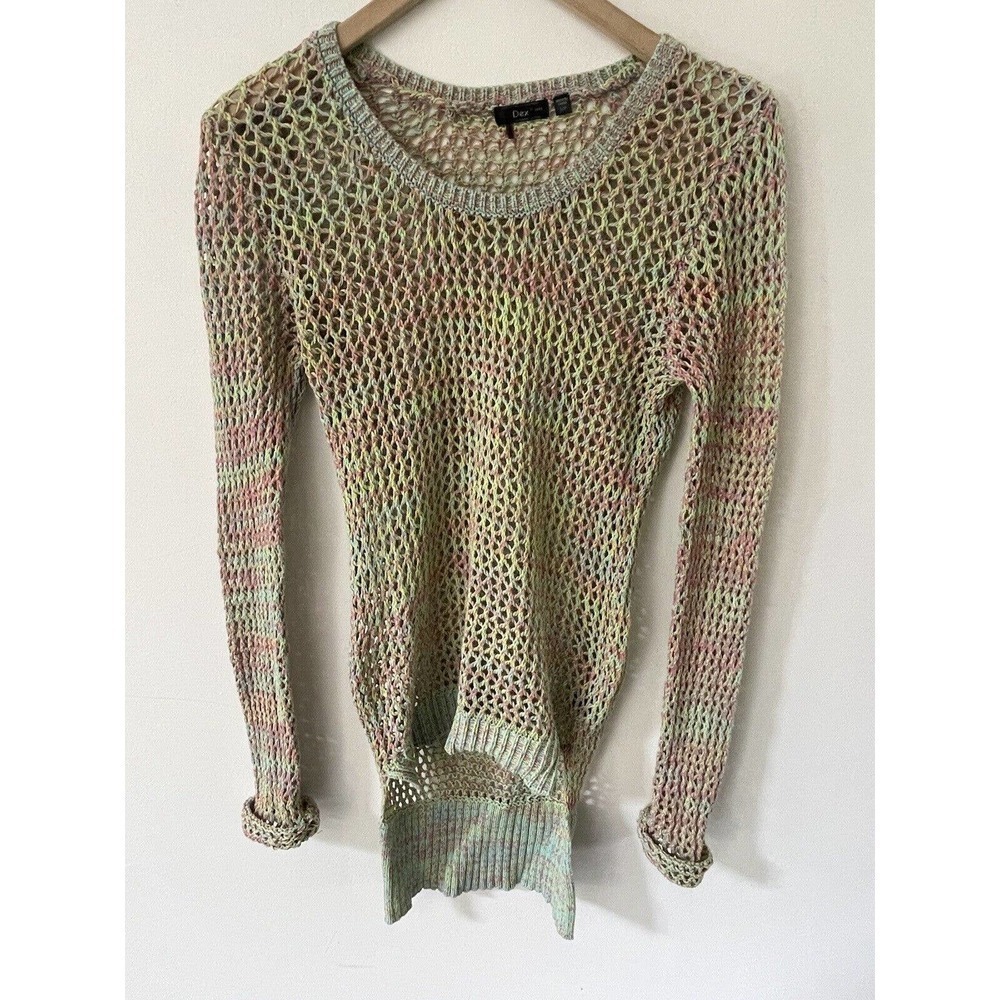 Dex Womens S/P Unique Confetti Wide Knit Sweater High Low Chunky Long Sleeve